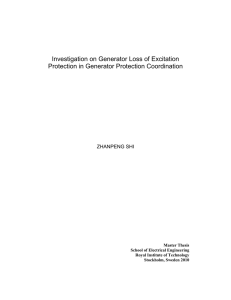 Investigation on Generator Loss of Excitation