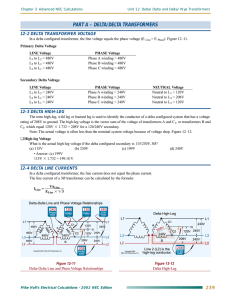 part a – delta/delta transformers