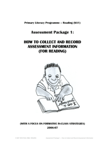 Assessment Package 1: HOW TO COLLECT AND RECORD