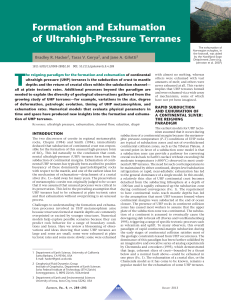Formation and Exhumation of Ultrahigh-Pressure