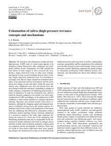 Exhumation of (ultra-)high-pressure terranes