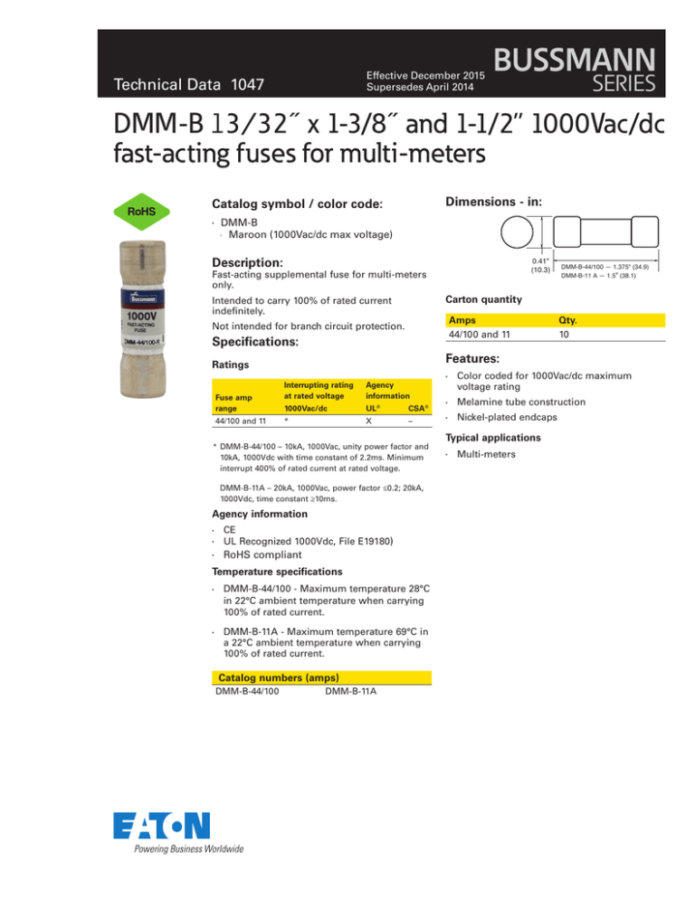 Bussmann Series DMM Digital Multi