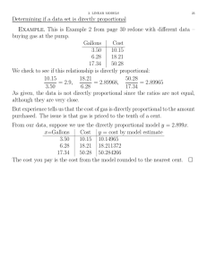 Determining if a data set is directly proportional Example. This is