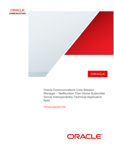 Oracle Communications Core Session Manager – NetNumber Titan