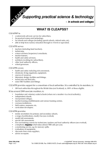 PS 32 What is CLEAPSS? - Epsom College Intranet