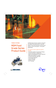 MDM Food Grade Series Product Guide