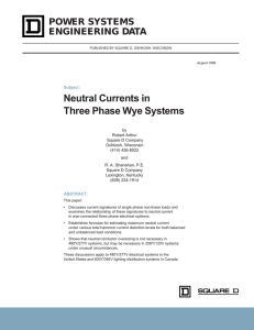 Neutral Currents in Three Phase Wye Systems