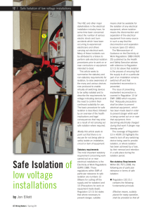 Safe isolation - IET Electrical