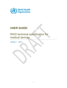 USER GUIDE: WHO technical specification for medical devices