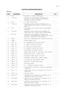 ITEM REFERENCE DESCRIPTION QTY. 1 VVCC DIDACTIC DC