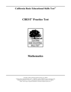 CBEST® Practice Test Mathematics