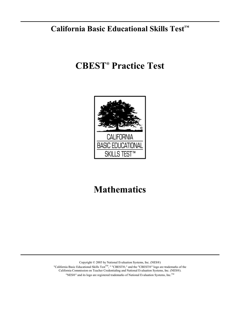 cbest math practice test 2019