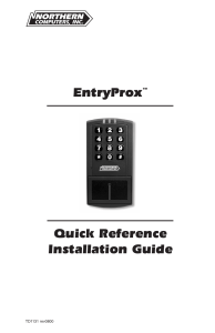 EntryProx™ Quick Reference Installation Guide