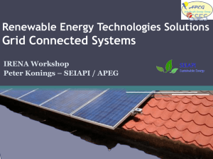 Renewable Energy Technologies Solutions Grid Connected Systems