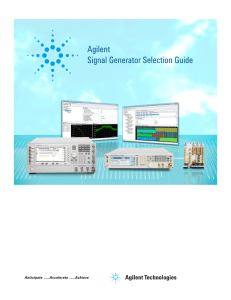 Agilent Signal Generator Selection Guide