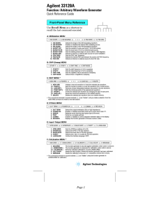 Agilent 33120A Quick Reference Guide