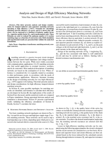 “Analysis and Design of High Efficiency Matching Networks,” IEEE