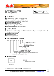 ECE－ SURFACE MOUNT PTC SM (1210) MODEL