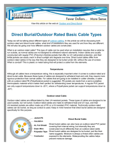 Direct Burial/Outdoor Rated Basic Cable Types