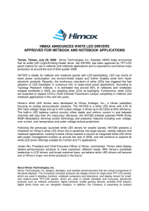 himax announces white led drivers approved for netbook and