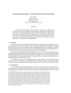 The Electromagnetic Bomb - a Weapon of Electrical Mass