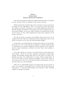 Math 8 Winter 2015 Written Homework Guidelines The written