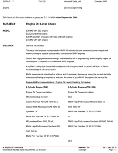 SUBJECT Engine Oil Level Check