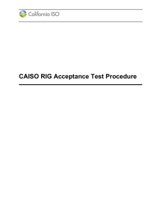 RIG Acceptance Test (RAT) Procedures