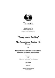 Acceptance Testing: Acceptance Test Kit Glossary