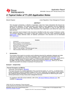 A Topical Index of TI LDO Application Notes