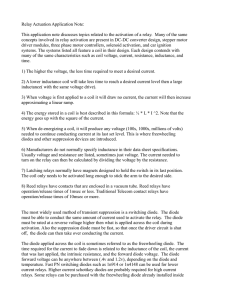 Relay Actuation Application Note: This application note discusses