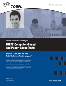 TOEFL® Computer-Based and Paper