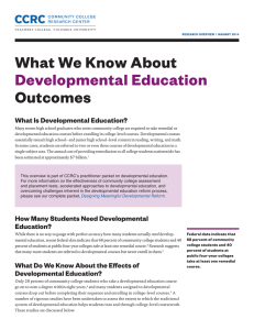 What We Know About Developmental Education Outcomes