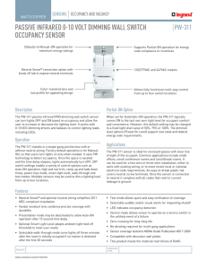 passive infrared 0-10 volt dimming wall switch occupancy