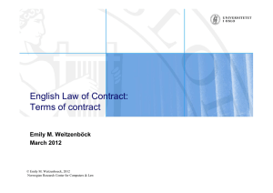 English Law of Contract: Terms of contract