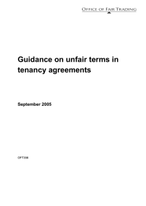 Guidance on unfair terms in tenancy agreements