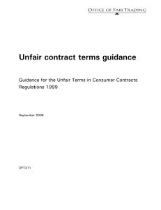Unfair contract terms guidance