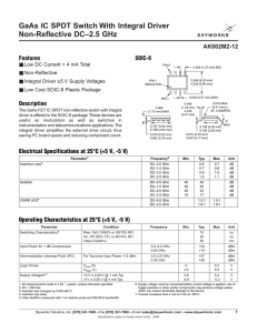 GaAs IC SPDT Switch With Integral Driver Non