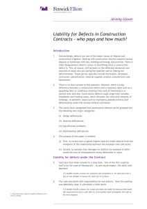 Liability for Defects in Construction Contracts