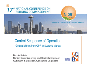 Control Sequence of Operation - Building Commissioning Association