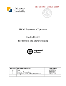 HVAC Sequences of Operation Stanford SEQ2 Environment and