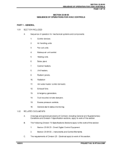 0416 Section 230993 Sequence of Operations for HVAC Controls