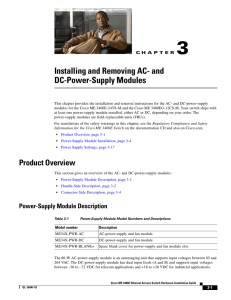 Connecting the AC and DC Power Supply Modules