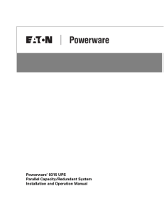 Powerware 9315 UPS Parallel Capacity/Redundant System