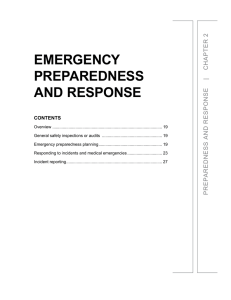 Chapter 2: Emergency preparedness and