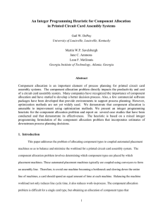 An Integer Programming Heuristic for Printed Circuit Card