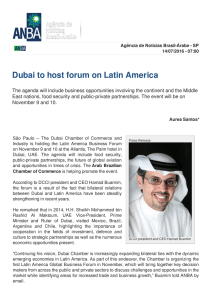 Dubai to host forum on Latin America