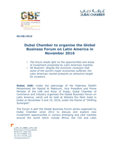 Dubai Chamber to organise the Global Business Forum on Latin