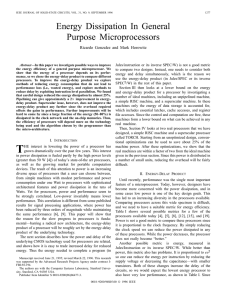 Energy dissipation in general purpose microprocessors