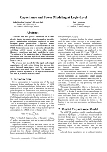 Estimation of Capacitance in CMOS Logic Gates - INESC-ID